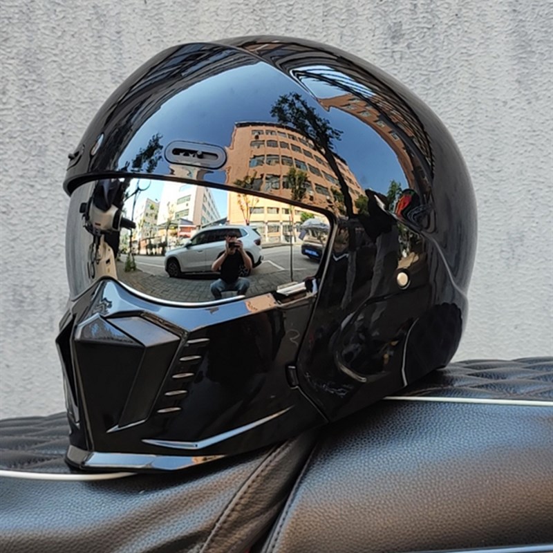 GSB3C认证摩托车覆古头盔男女蝎子盔组合盔机车多功能半盔蓝牙四