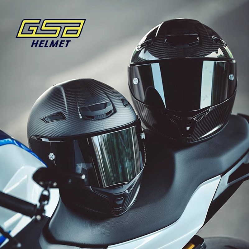 GSB摩托车头盔RC5碳纤维全覆式机车男女摩旅头盔骑行赛道全盔四季