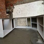 边全套橱柜U型包夹边特厚配件封灶台瓷砖铝合金收砖卡槽白色立柱