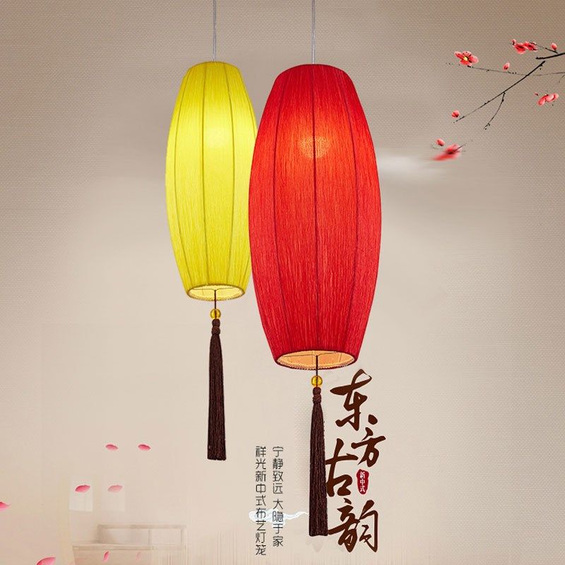 中式古典布艺红灯笼吊灯 餐厅吧台过道茶P楼饭馆卧室楼梯灯具,家装灯饰光源,客厅吊灯,淘宝优惠券,粉丝福利购,淘宝优惠卷