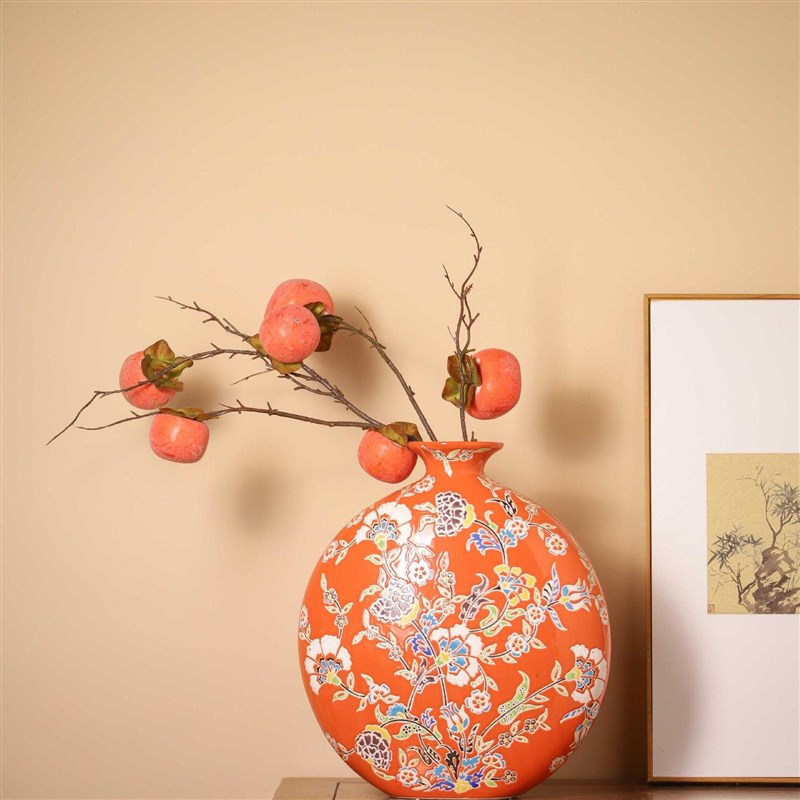 新中式花瓶四件套欧式客厅干花扁B口插花器博古架家居酒柜装饰摆