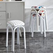 塑料凳凳软凳子折叠面客厅家用叠圆凳可餐凳塑料椅方盘等位放高凳