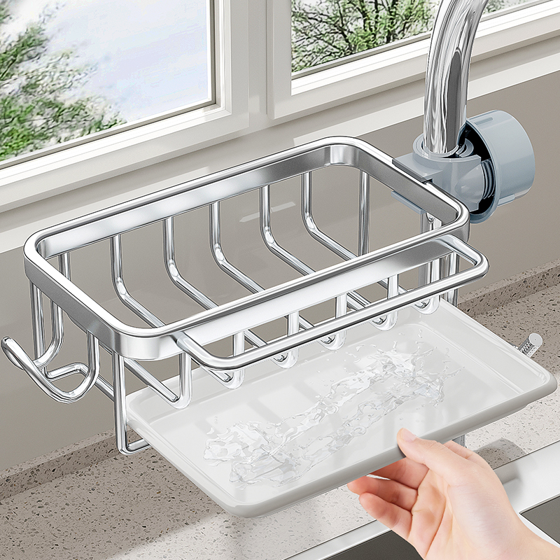厨房水龙头置物h架洗碗洗菜池水槽架沥水篮海绵刷百洁布抹布收纳