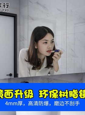 K8不锈钢e镜柜挂墙式单独镜箱带灯卫生间镜面收纳浴室柜定 制镜子