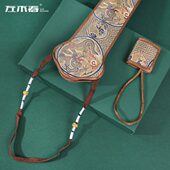 套锦古风木缎手工中国风折扇春袋配件扇子扇扇寸95左男女定制真丝