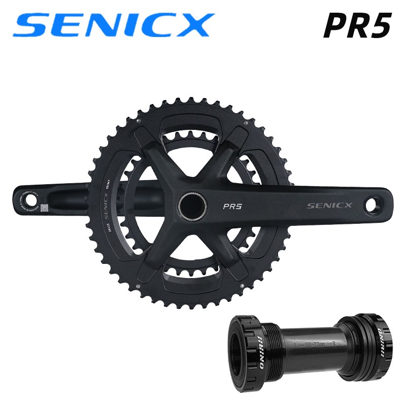 SENIbCX驭勇 PR5公路车自行车牙盘 超轻曲柄24mm轴心双盘铝合金