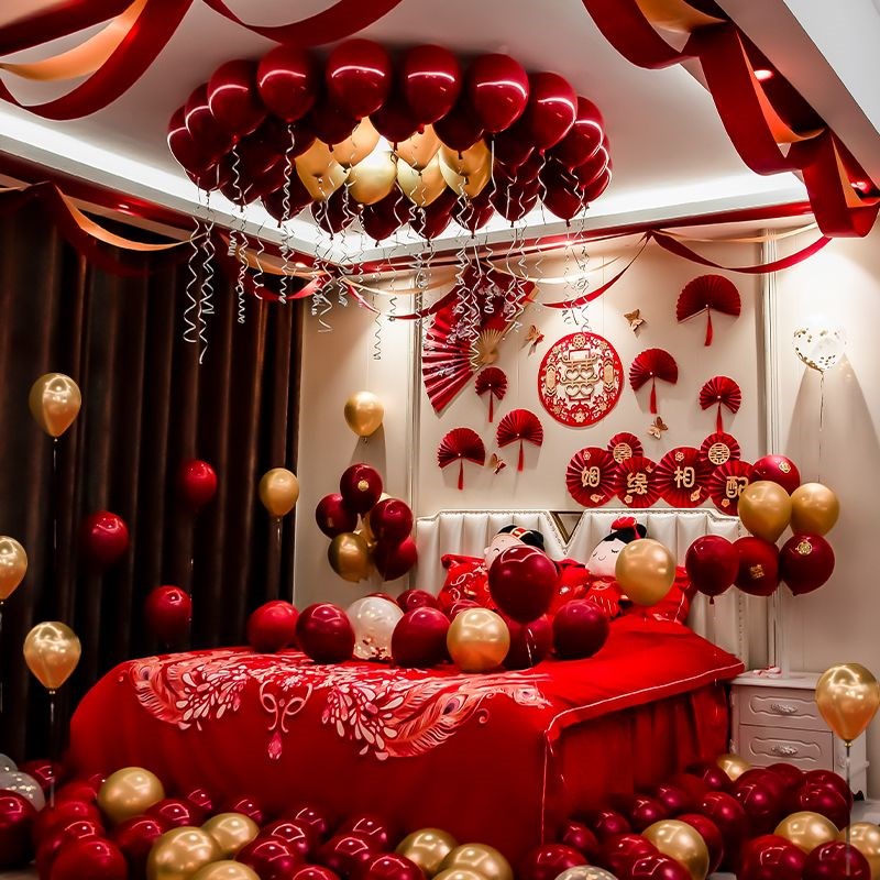 结婚用的所有东西气球结婚婚房装B饰布置装饰全套房间婚房卧室装