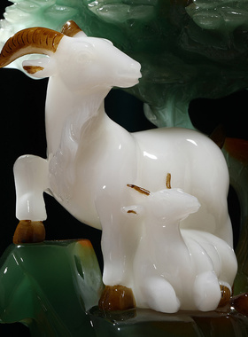 三羊开泰a羊摆件客厅玄关办公室酒柜生肖羊装饰工艺品乔迁开业礼