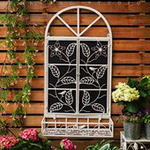 壁挂墙面窗户挂件装 饰品户外花槽田园客厅背景铁艺饰假黑板墙复古