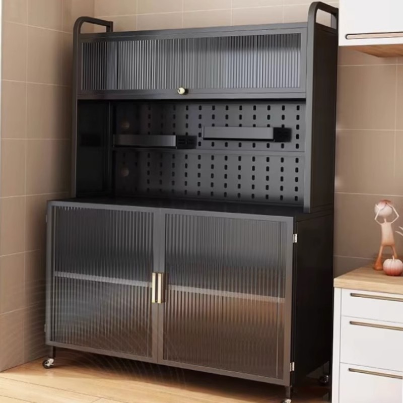 厨房置物架餐边收l纳柜落地多层烤箱微波炉锅电器多功能收纳橱
