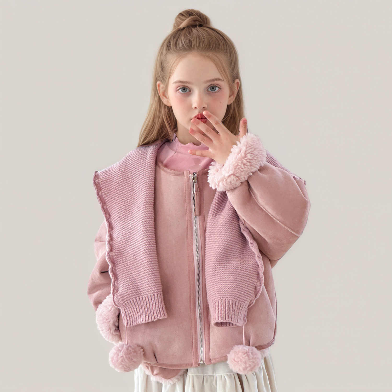 萌校长儿童皮草加厚外套