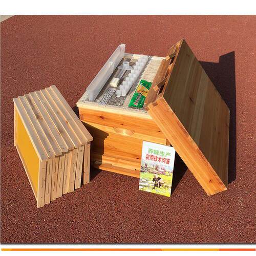 蜜蜂蜂箱全套养蜂工具专用养蜂箱煮蜡杉木中蜂标准十框蜂巢箱