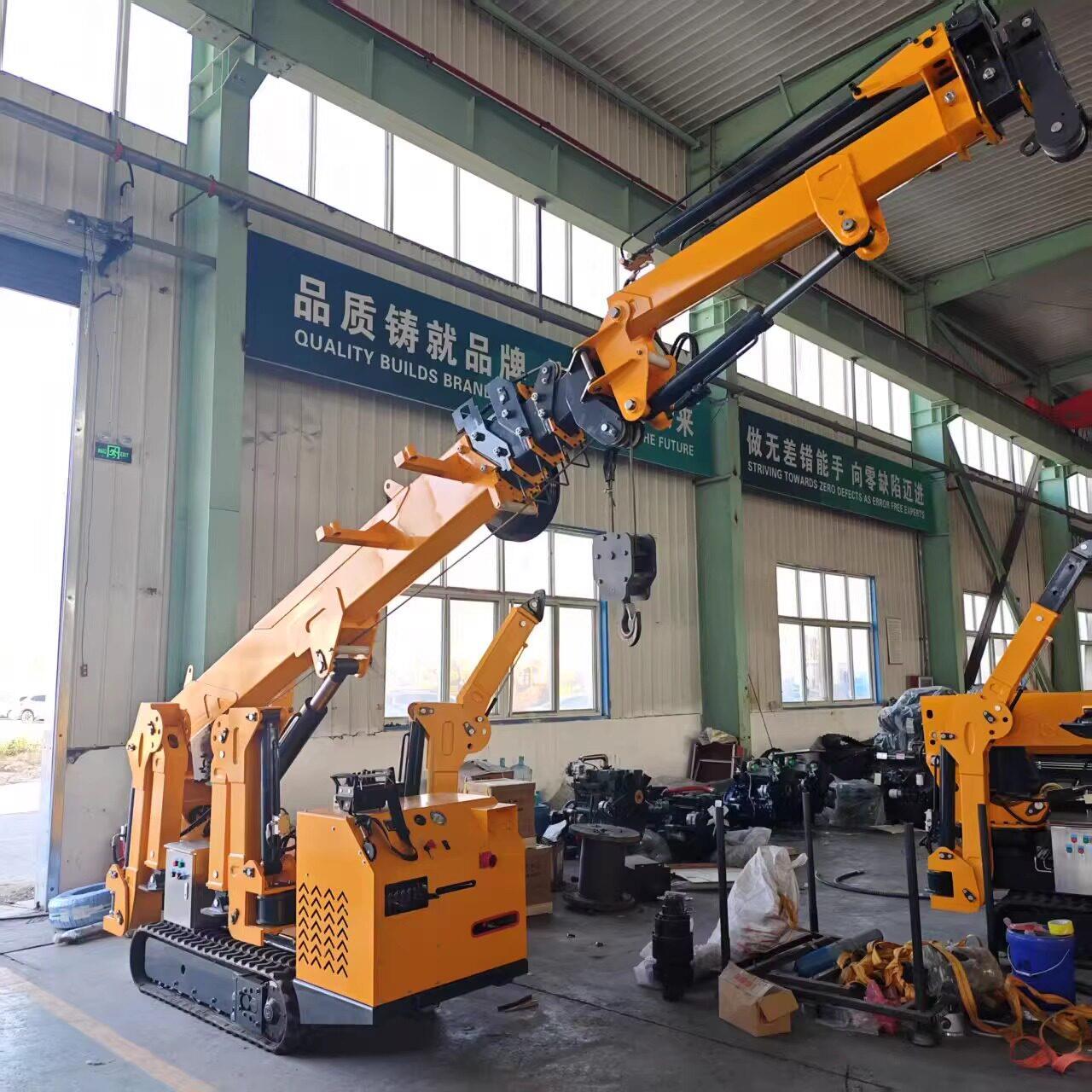 蜘蛛吊车小型厂房车间室内狭小空间高空作业遥控履带自行走起重机