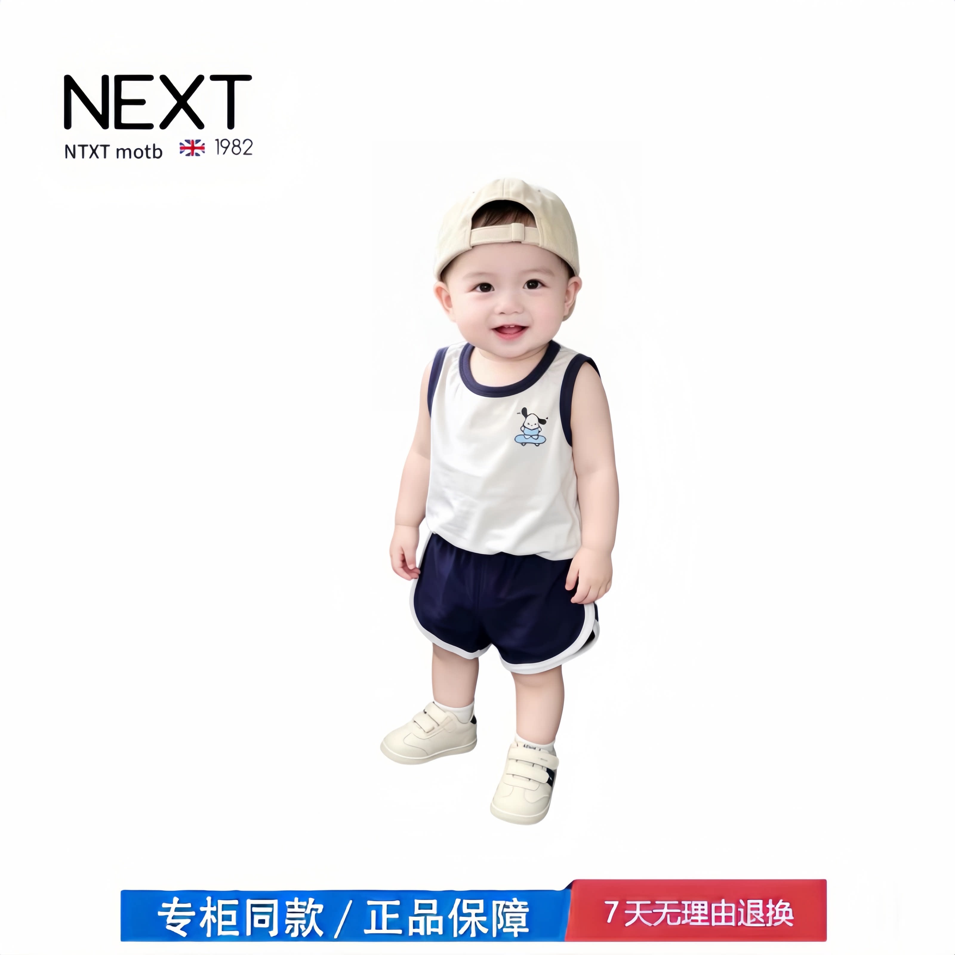 【撤柜专区】品牌专柜  儿童背心套装夏季新款男童无袖短裤空调服