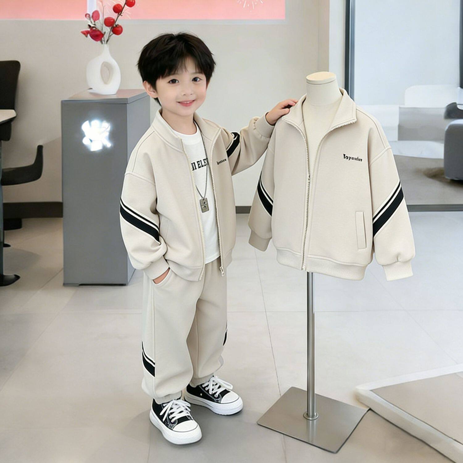 男童时尚潮流春秋款套装新款中小童运动炸街休闲洋气网红痞帅