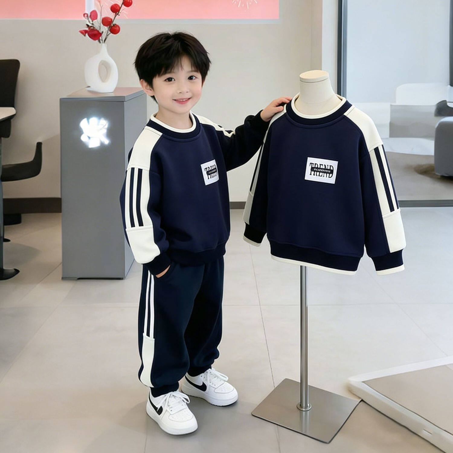 男童春秋款运动套装新款中小童时尚休闲潮流炸街网红宝宝套装