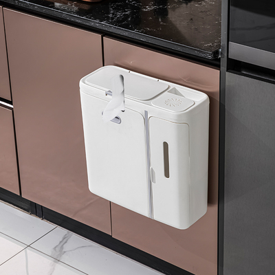 垃圾桶厕所卫生间带盖家用厨房壁挂式收纳纸O篓挂壁防臭拉圾筒创