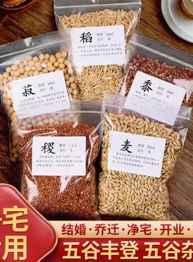 五谷丰登杂粮净宅摆件新房开业乔迁之喜搬新居装饰入Z宅仪式用品