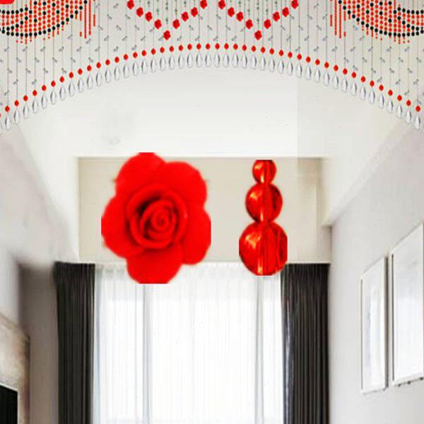 隔断帘新款水晶珠帘阳台心形帘子挂帘客厅装饰免打孔厨房玄关门帘