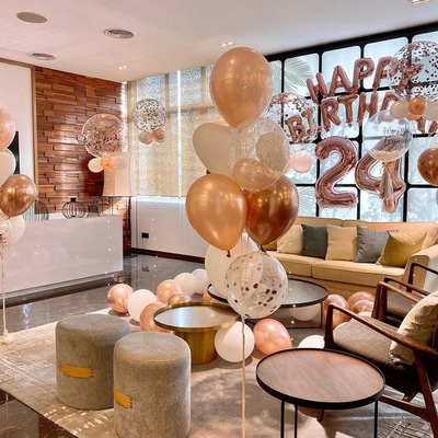 生日气球快乐派对装饰品女神男孩z场景布置网红ktv房间背景墙装扮