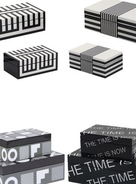 现代简约木质烤漆l创意首饰收纳盒样板衣帽间卧室客厅售楼部摆件