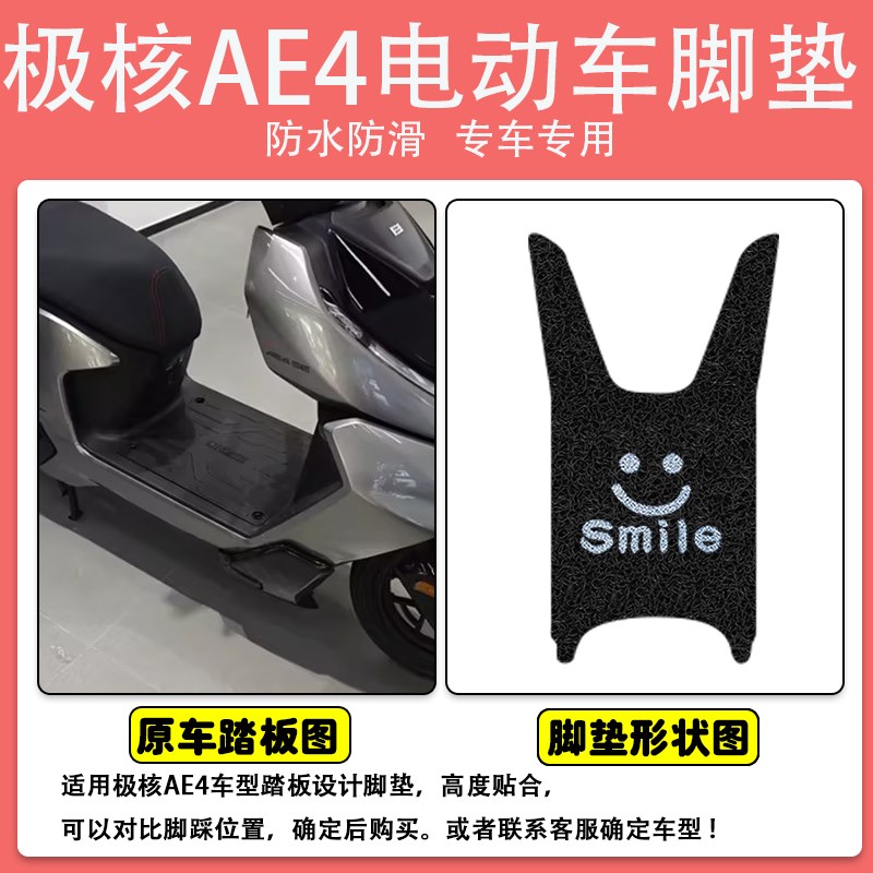 极核AE4电动车脚垫电瓶车脚垫丝圈防水防滑耐磨耐脏脚踩垫定制款