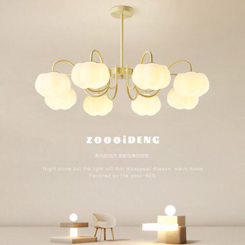 客厅吊灯现代简约大气法式奶油风南瓜灯主卧室2023年新款中山灯具