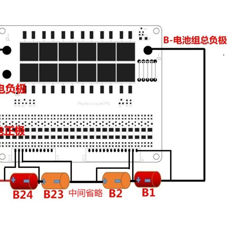 24串72V电动车磷酸铁锂电池3.2V保护板40A60A100A放电同口带均衡