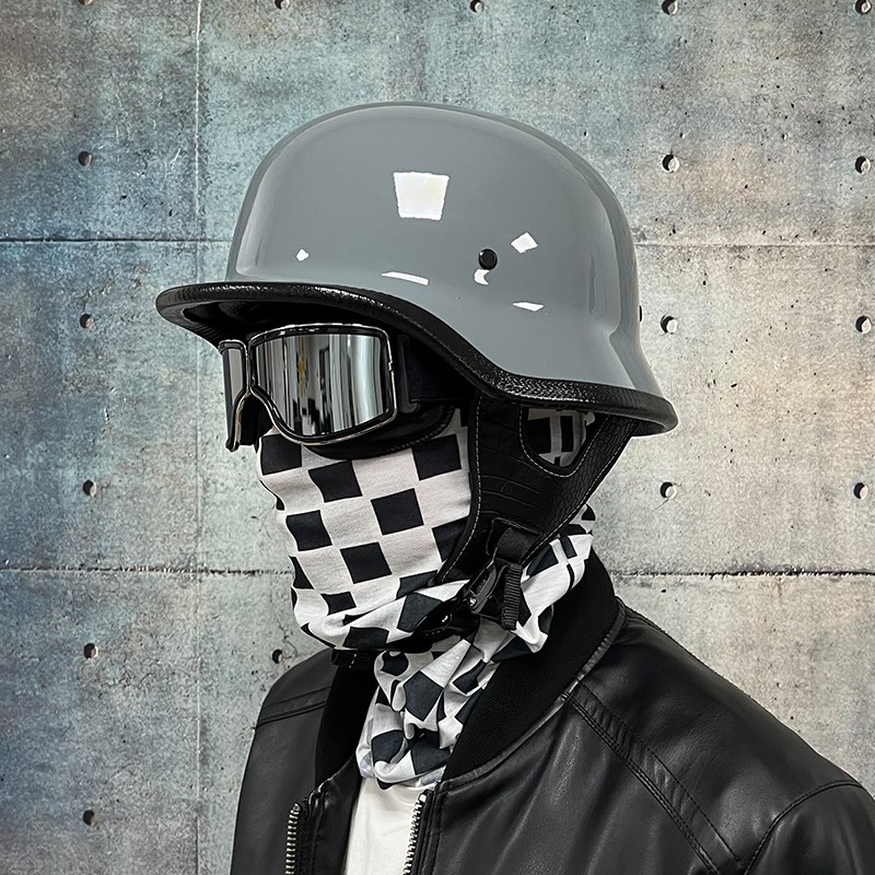 机车复古头盔男女摩托车半盔个性德式大兵军盔四季瓢盔巡航车