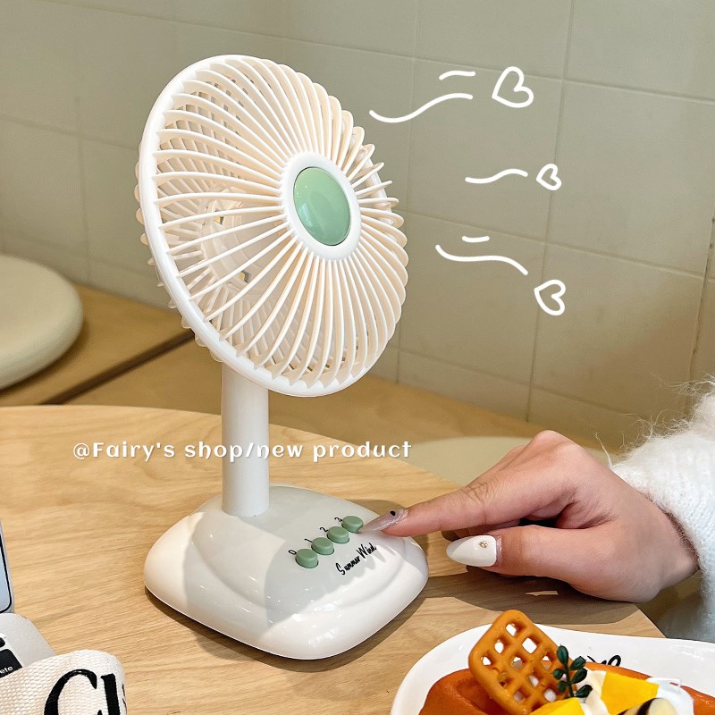 复古小风扇桌面超静音办公室桌上便携式随身学生宿舍床头小型台式