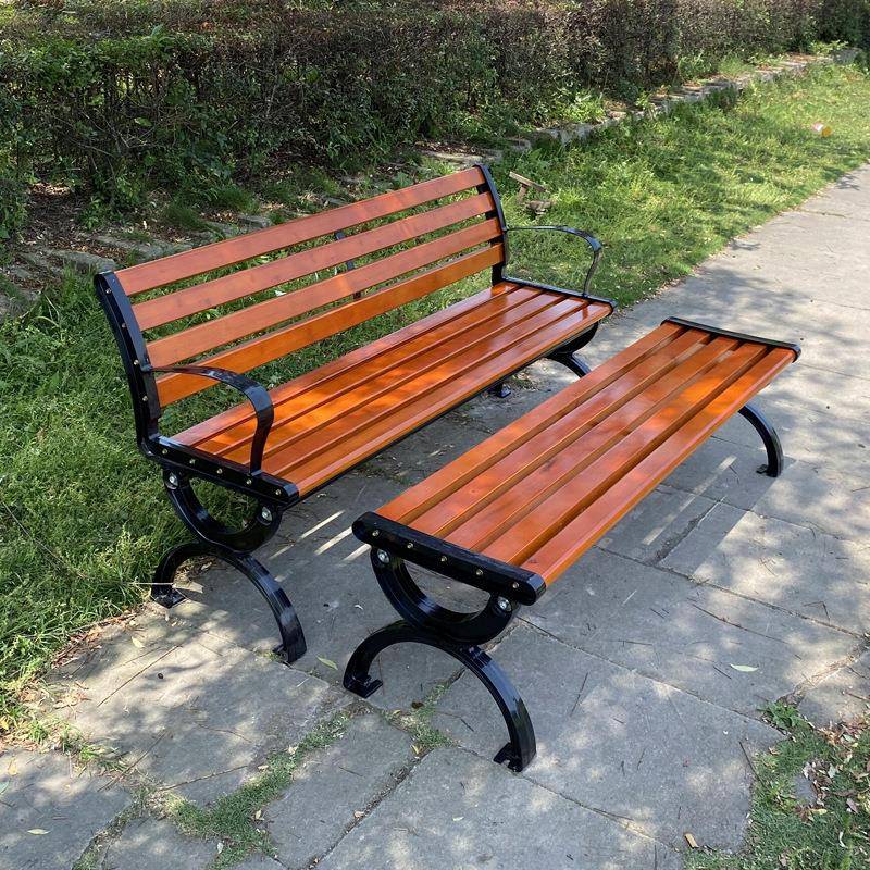 公园椅户外休闲长椅子塑木公共座椅园林庭院凳铁艺铸铝厂家