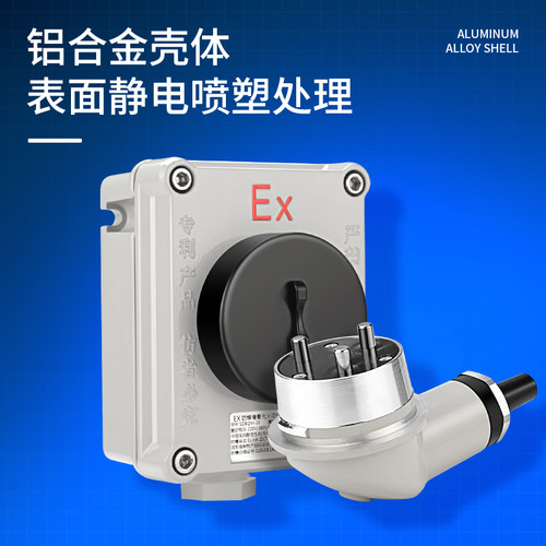 防爆墙壁插座220V/380V工程消防EX防爆无火花插销插座装置开关20A