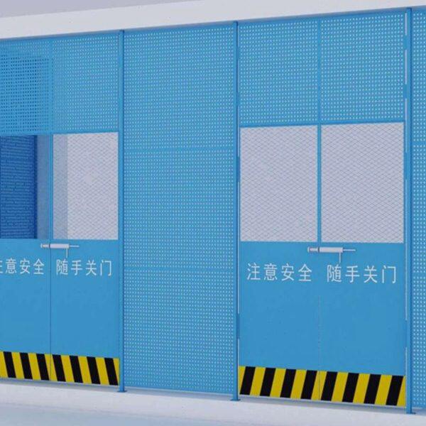 基建施工电梯楼层外立面防护板干层建筑防护网工地人货梯井口围栏