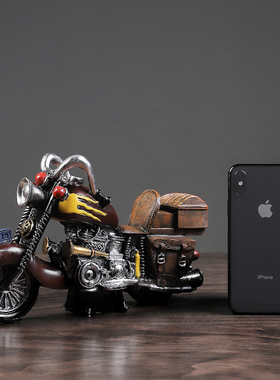 美式复古老式摩托车模型套餐创意家居客厅店铺餐厅柜台装饰小摆件