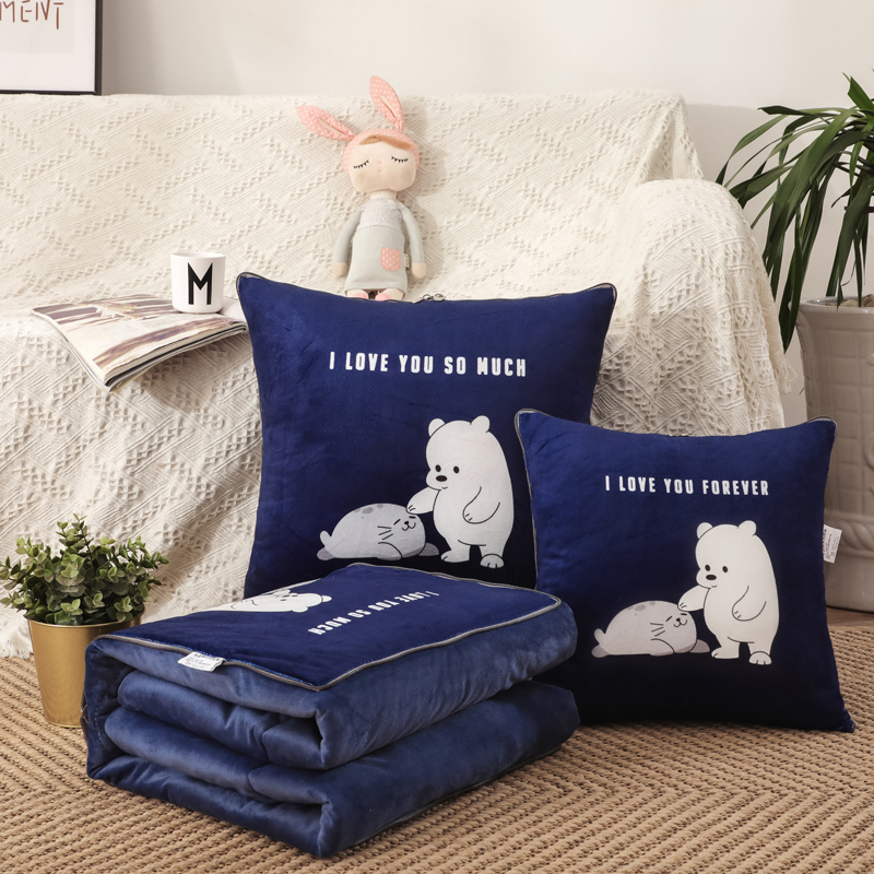 车上抱枕被子两用加厚q珊瑚绒保暖厚实车载车用车内汽车冬季报枕