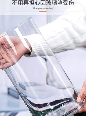 插花防摔塑料花亚克力水培透明仿器摆件客厅玻璃PC瓶水养皿富贵竹