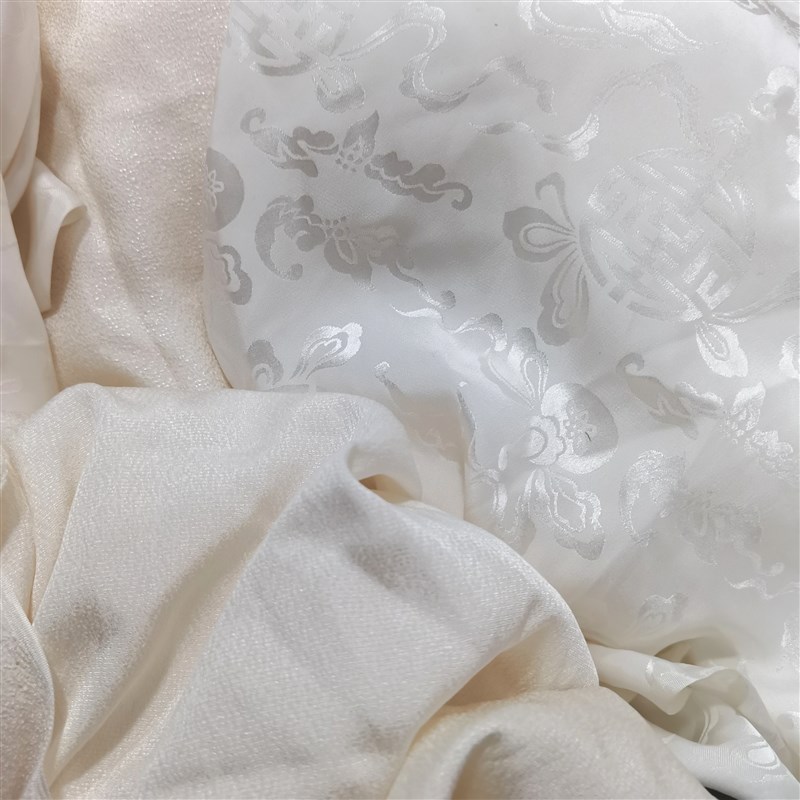 真丝白色冠乐绉布头料 素绉缎桑波缎大块M布桑蚕丝领料丝绸面料
