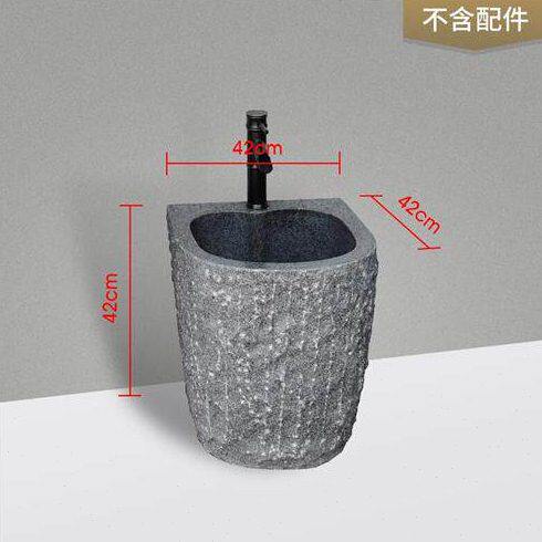 石材石头洗洗手台件脸体室外式洗阳台古手户外盆覆水池一立柱庭院