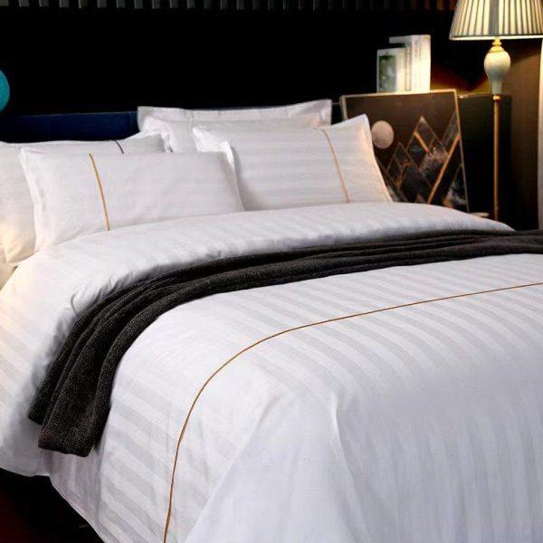 酒店床上用品四件套宾馆民宿布草织带款白色被套三件套被芯一整套,床上用品,酒店床品套件,淘宝优惠券,粉丝福利购,淘宝优惠卷