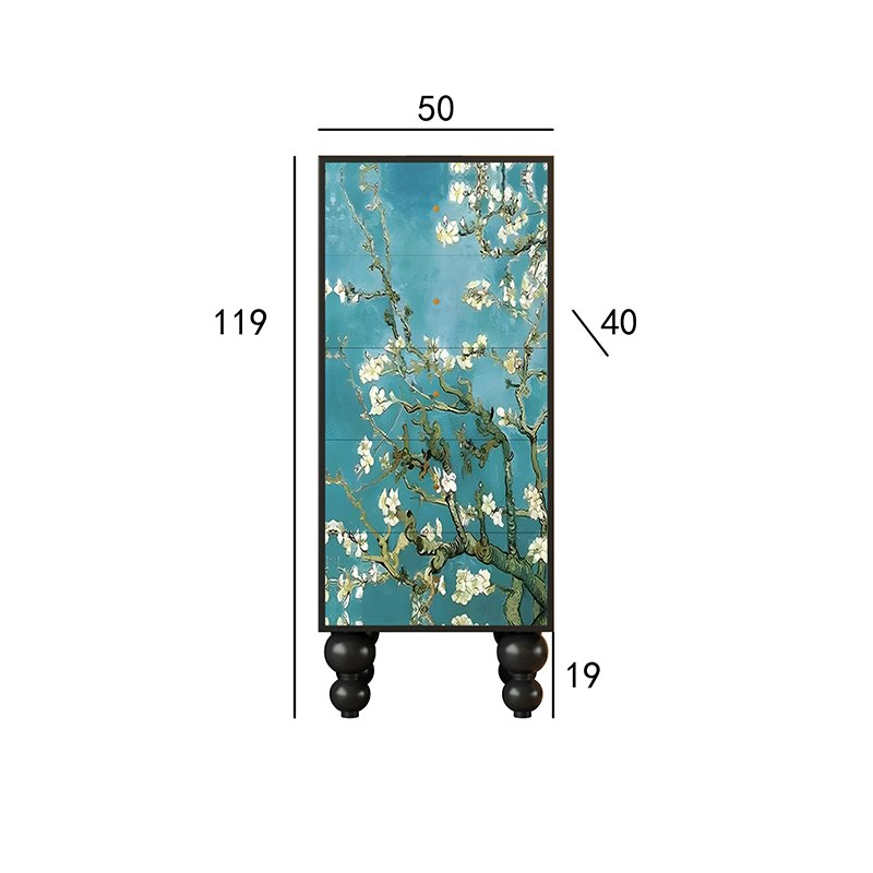 新中式五斗柜家用客厅实木靠墙柜C入户玄关装饰柜卧室收纳柜免安