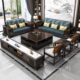 新中式 沙发全实木客厅组合大小户型别墅轻奢禅意冬夏两用储物贵妃
