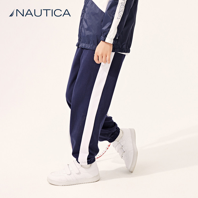 NAUTICA童装 男童女童防蚊长裤夏季薄款速干裤子休闲宽松运动裤