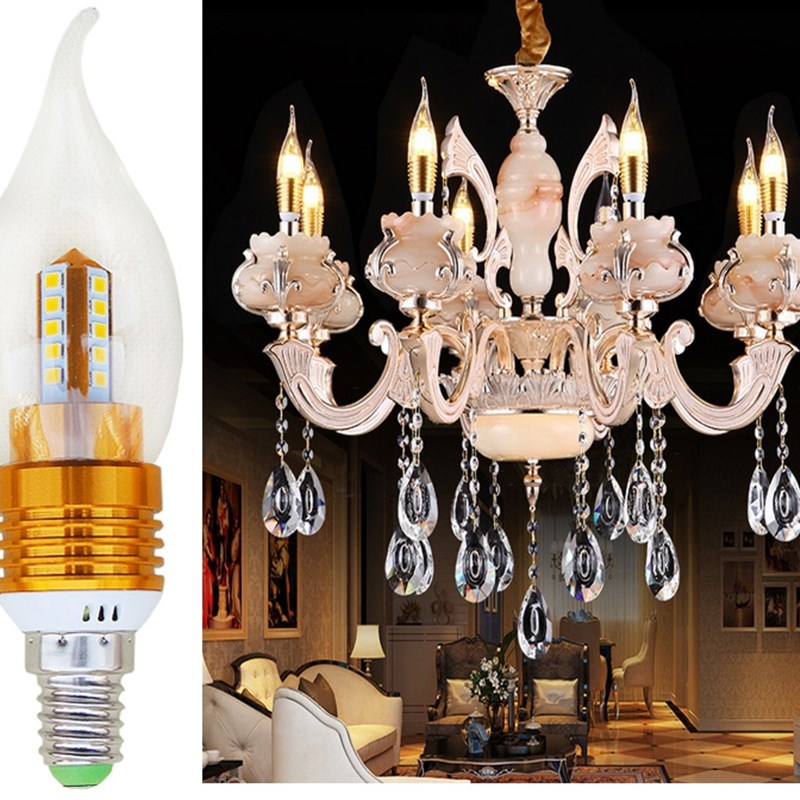 欧美复古奢美LED节能灯泡蜡烛造型豪华家用吊灯E14小螺口辣椒拉尾
