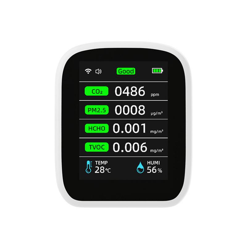 WIFI红外CO2二氧化碳检测仪甲醛HOCO可携式温湿度空气质量监测器