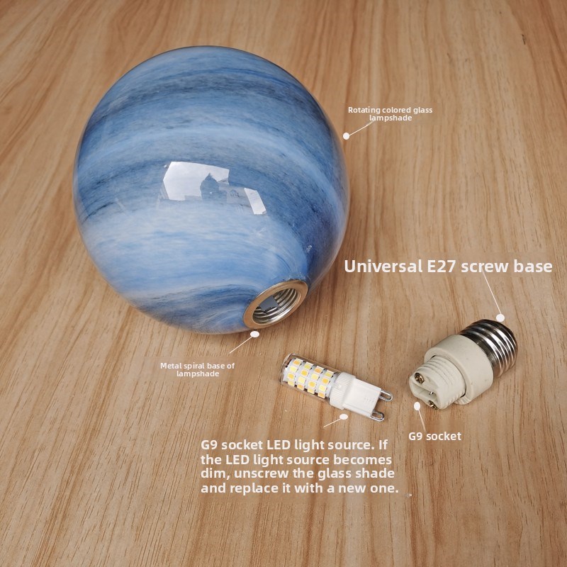 E27螺丝灯泡创意艺术星球玻璃罩球灯泡Led气氛装饰个性化DIY灯泡