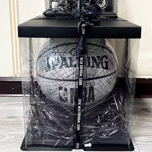 装篮球礼盒足球包装盒生日礼物盒正方形透明礼品T盒仪式感创意礼