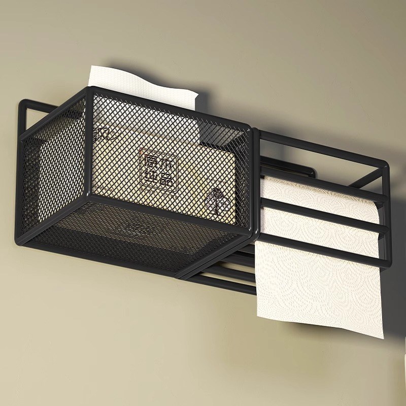 厕所纸巾盒免打孔卫生间卫生纸置物E架洗手间壁挂纸巾盒卷纸收纳