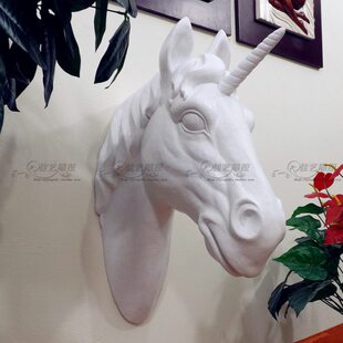 会所装饰头挂件欧式挂饰酒吧走廊玄关电视墙壁饰马动物玻璃钢壁挂