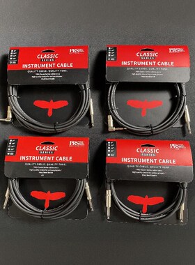 PRS电吉他连接线黑色u彩色3米双直头直弯头降噪耐用不打结