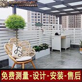 户外防腐木横竖板栅栏花园围栏庭院隔断围墙篱笆栈道栏杆扶手护栏